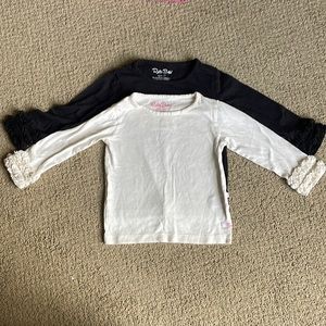 Long sleeve shirts with ruffle trimmed sleeves